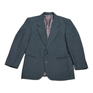 Protocol Blazer Mens 38 Short Gray Plaid Wool Blend Check Suit Jacket Classic